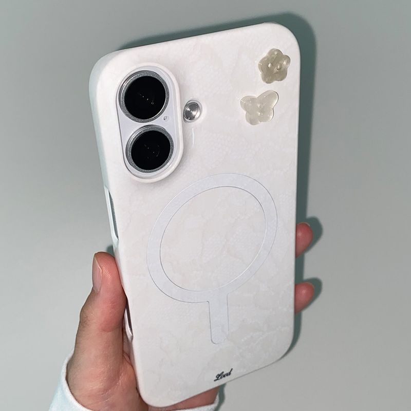 [MADE][+MagSafe] BUTTERFLY BUTTON LACE PHONE CASE (glossy hard)