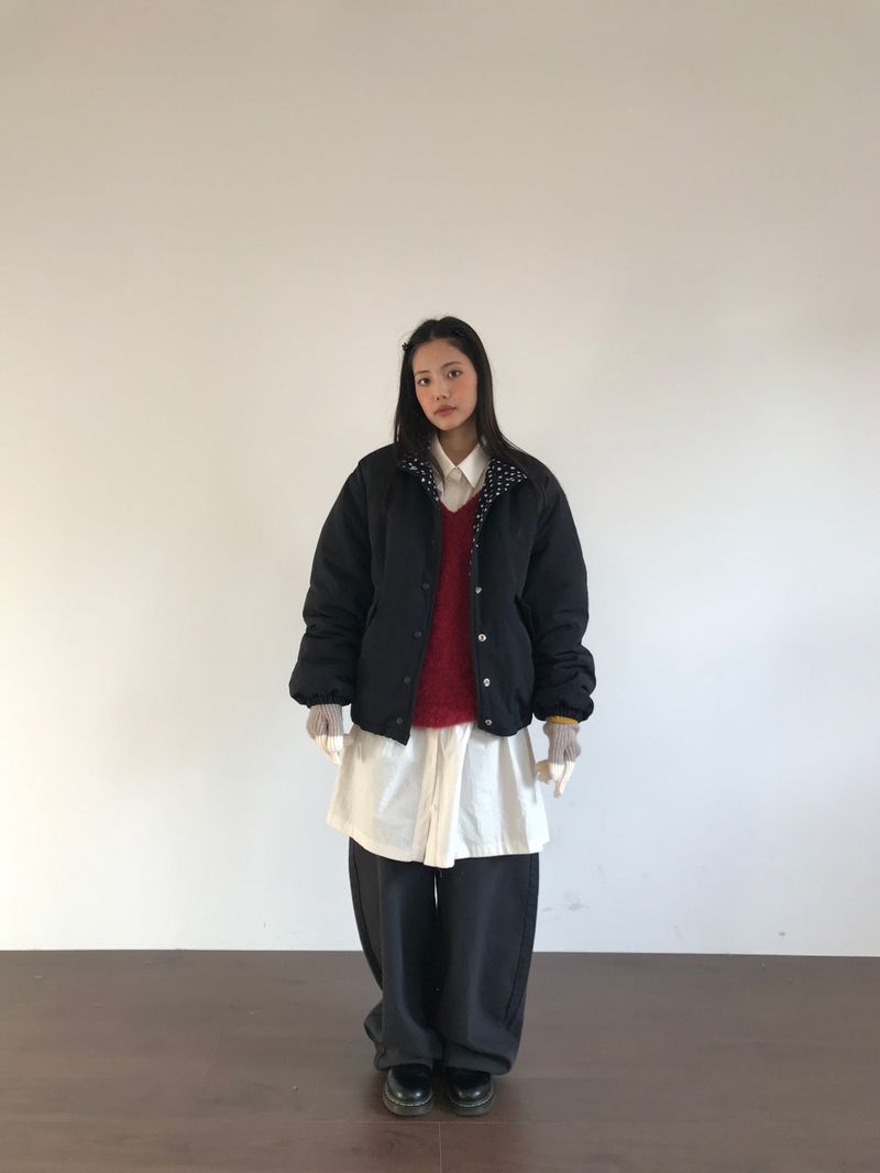 Coco Dot Padded Field Jacket (2color)