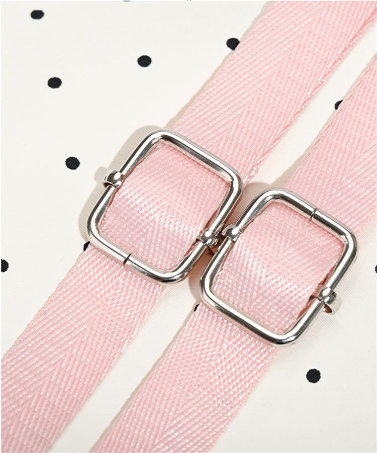 Ribbon Polka Dot Canvas Backpack – Cute College & Commuter Bag