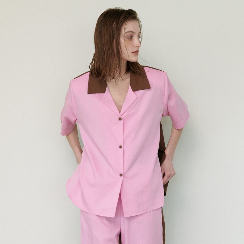  COLORED SHORT SLEEVED SHIRT, PINK