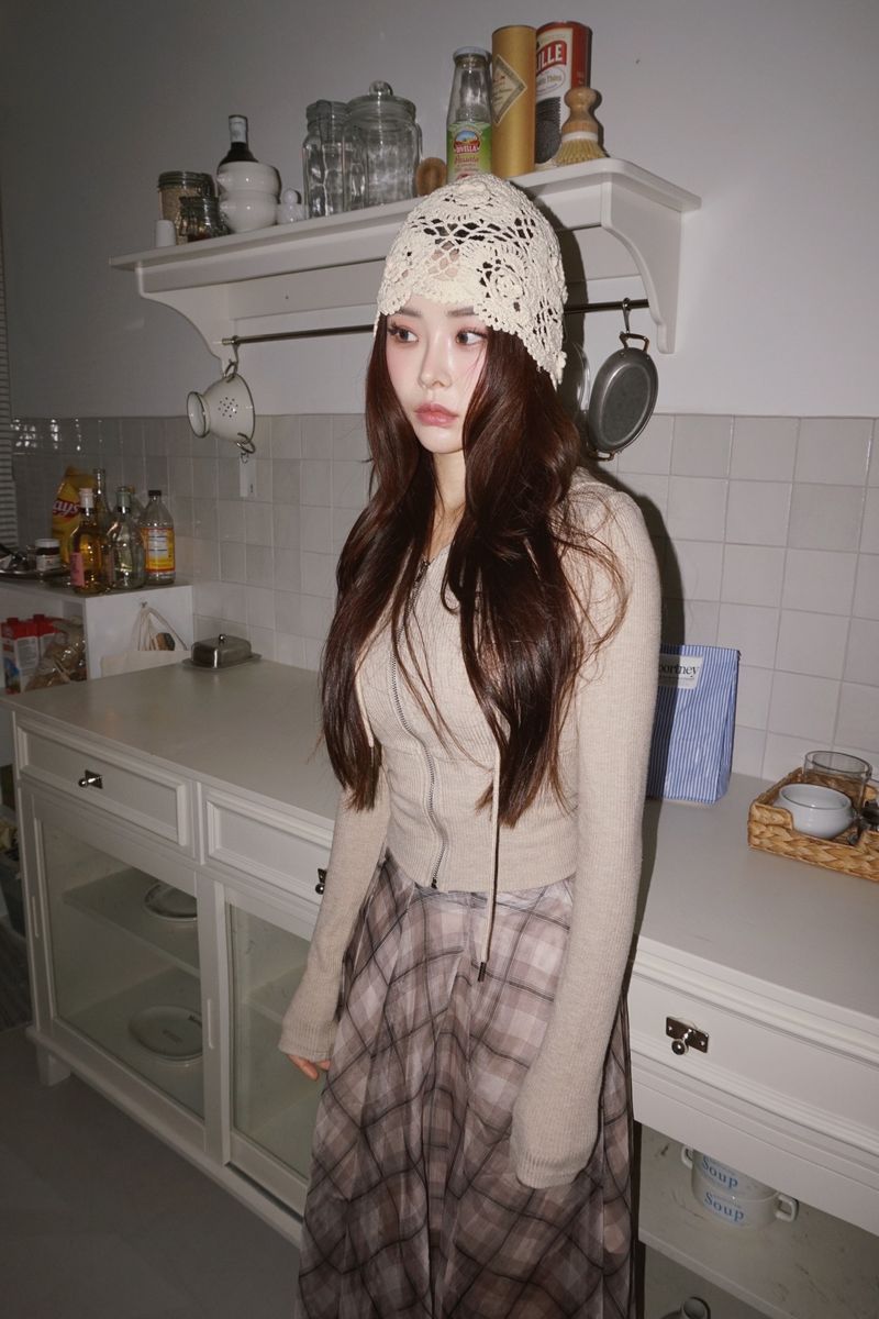 Knit Flower Bucket Beanie