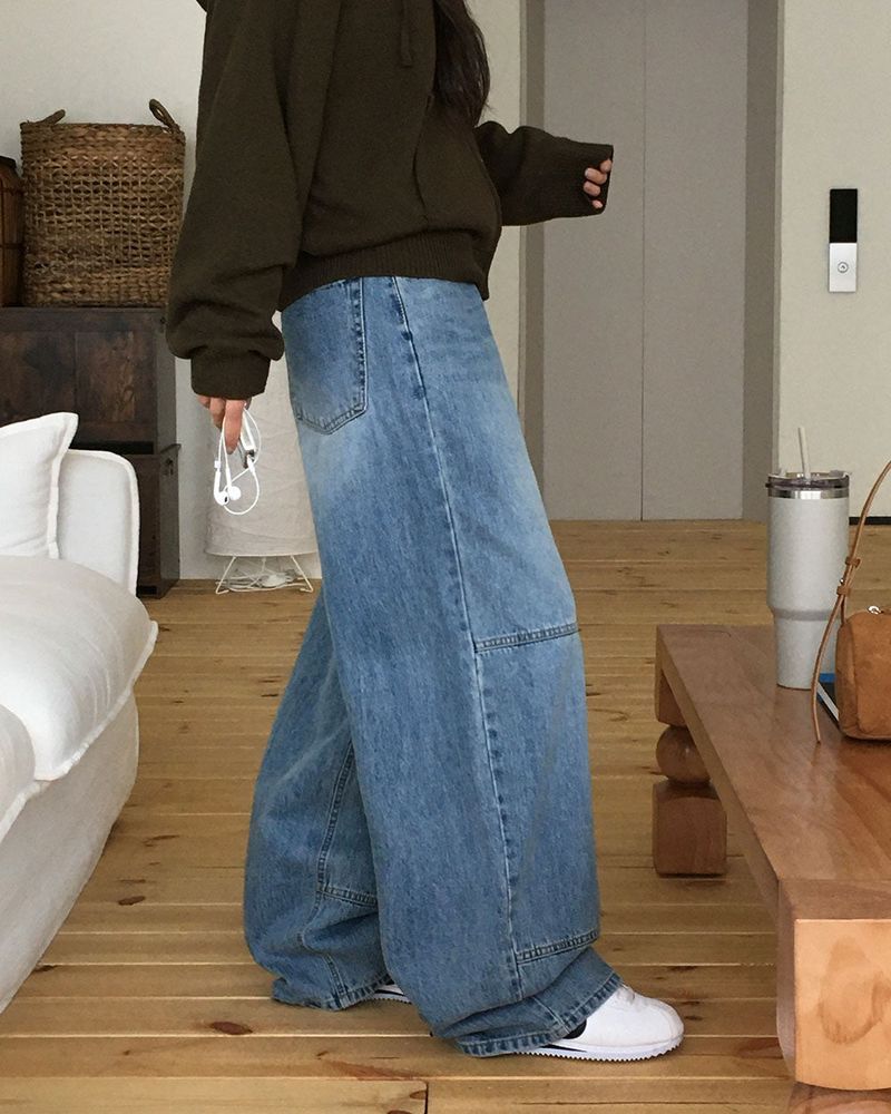 [ORIGINAL] Woolen Balloon Denim Wide Pants