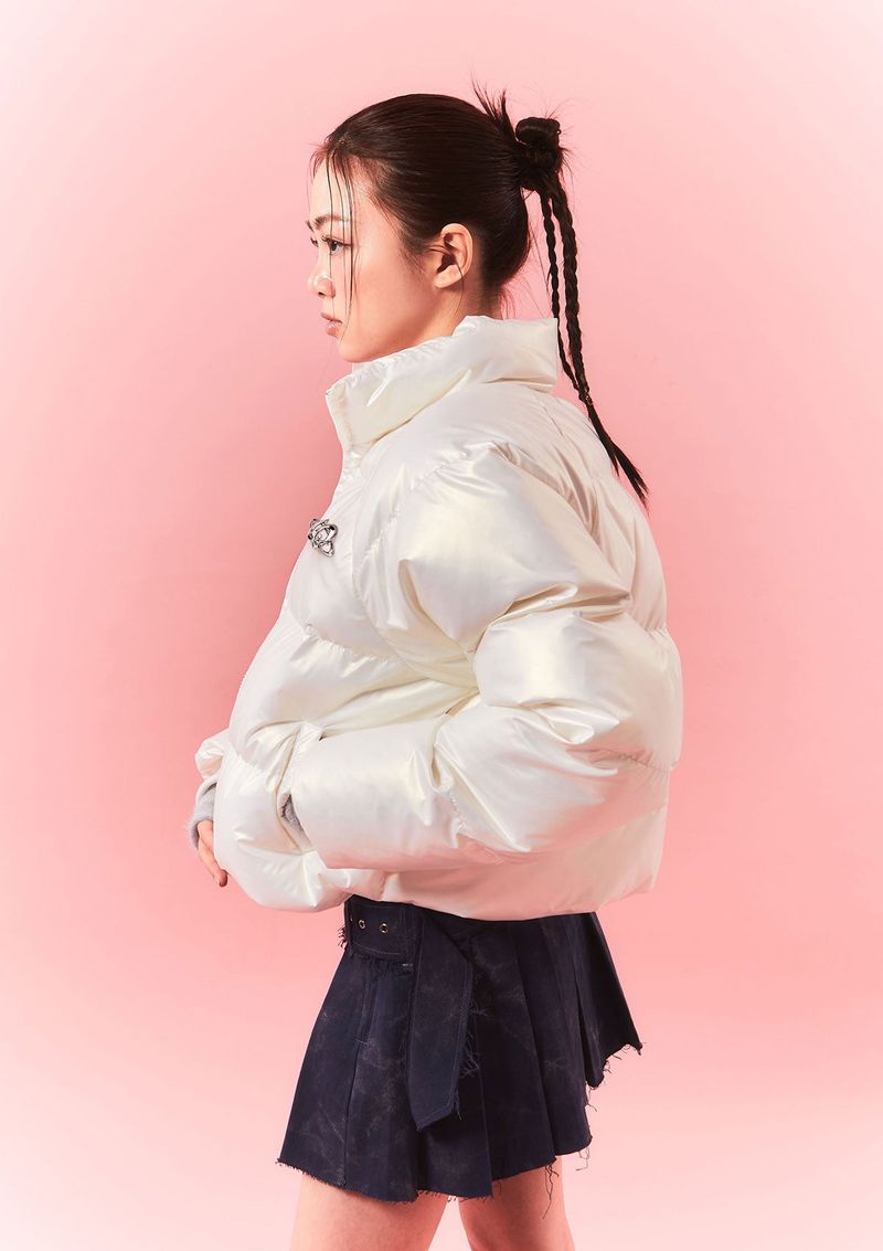 high beam puffer jk - pearl white