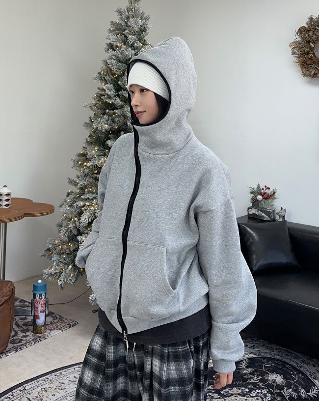 Liane Curved Brushed Hood Zip-Up