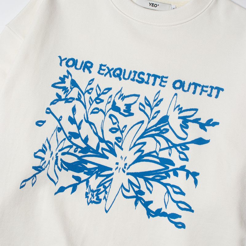 WHITE STAR FLOWER SWEATSHIRT