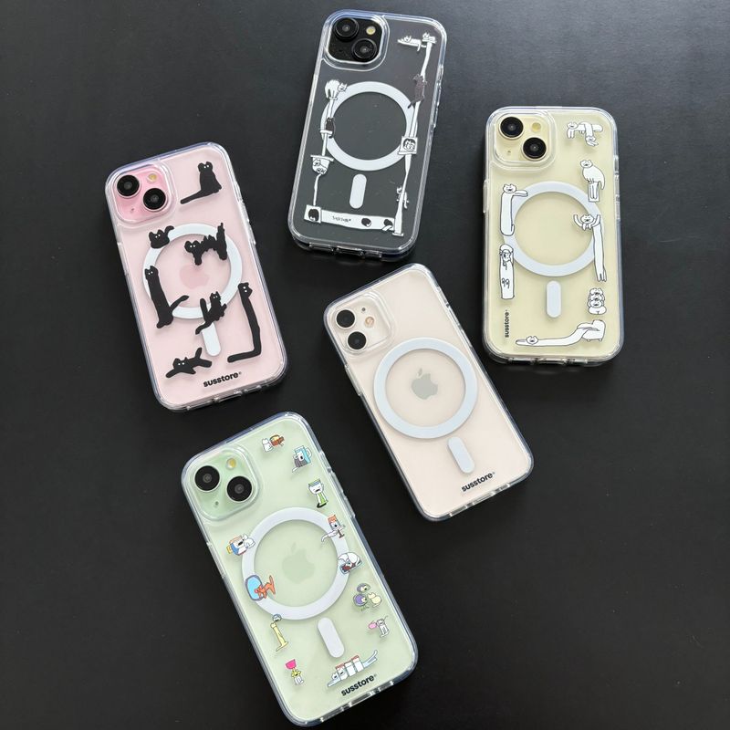 [MagSafe phone case] Color distorted cat phone case