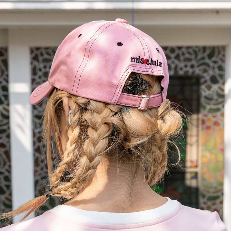 Graphic Applique Ball Cap Pink
