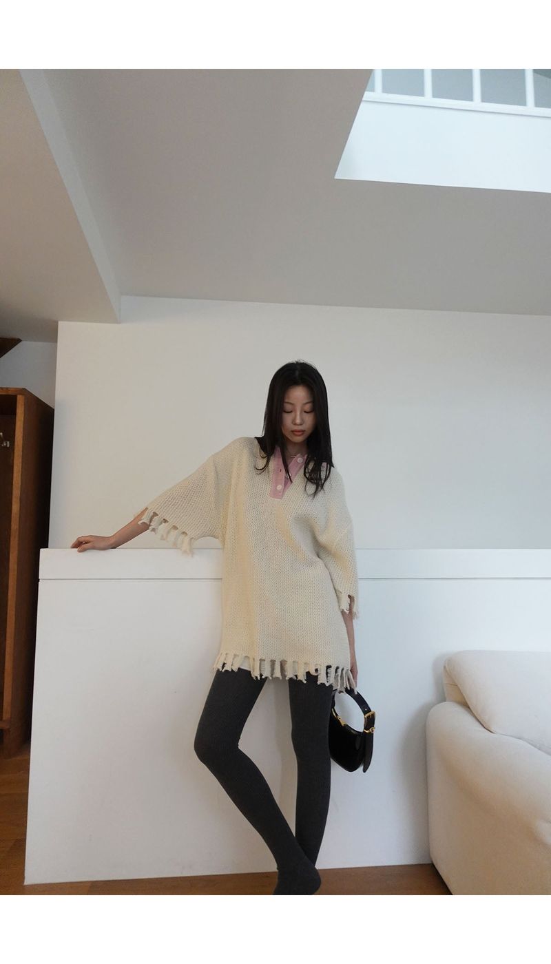POT fringe half knit (2C)