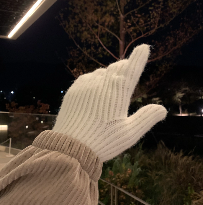  Edmo Smart Finger Hole Ribbed Gloves