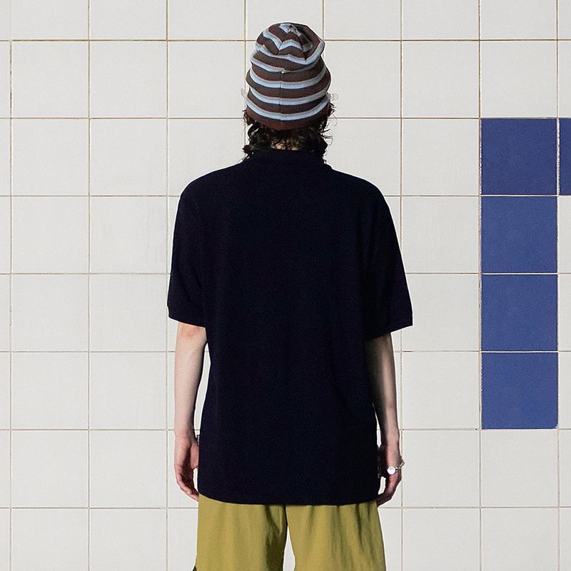 ボタンフラワーPKポロシャツ / NAVY