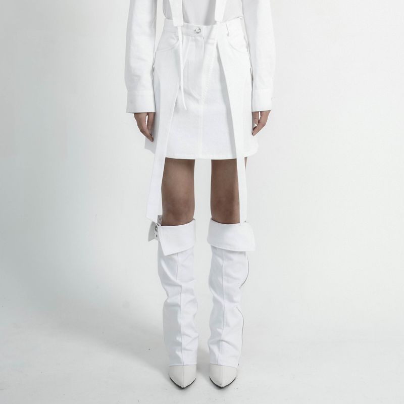 A-line White Skirt