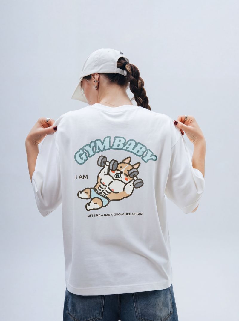 Creeps Apparel（クリープス・アパレル ）の「マッスル バディーズ ジム ベイビー オーバーサイズ プリント ティー（トップス）」