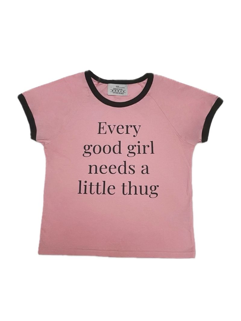 (3 colors) Thug Girl Ringer T