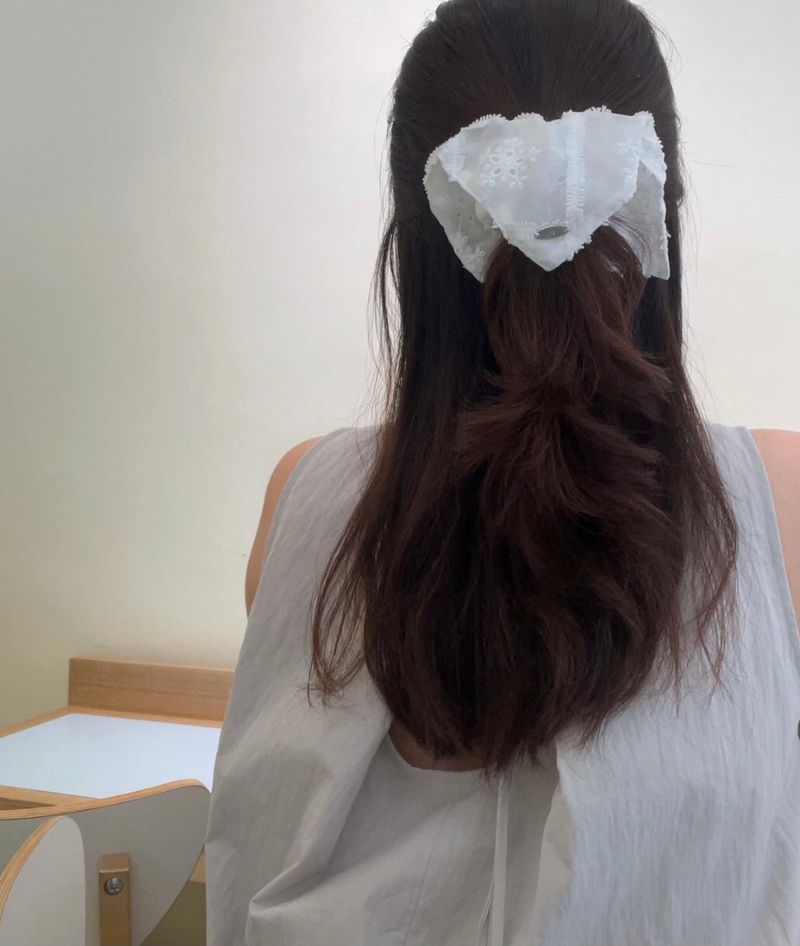 White Square Scrunchies
