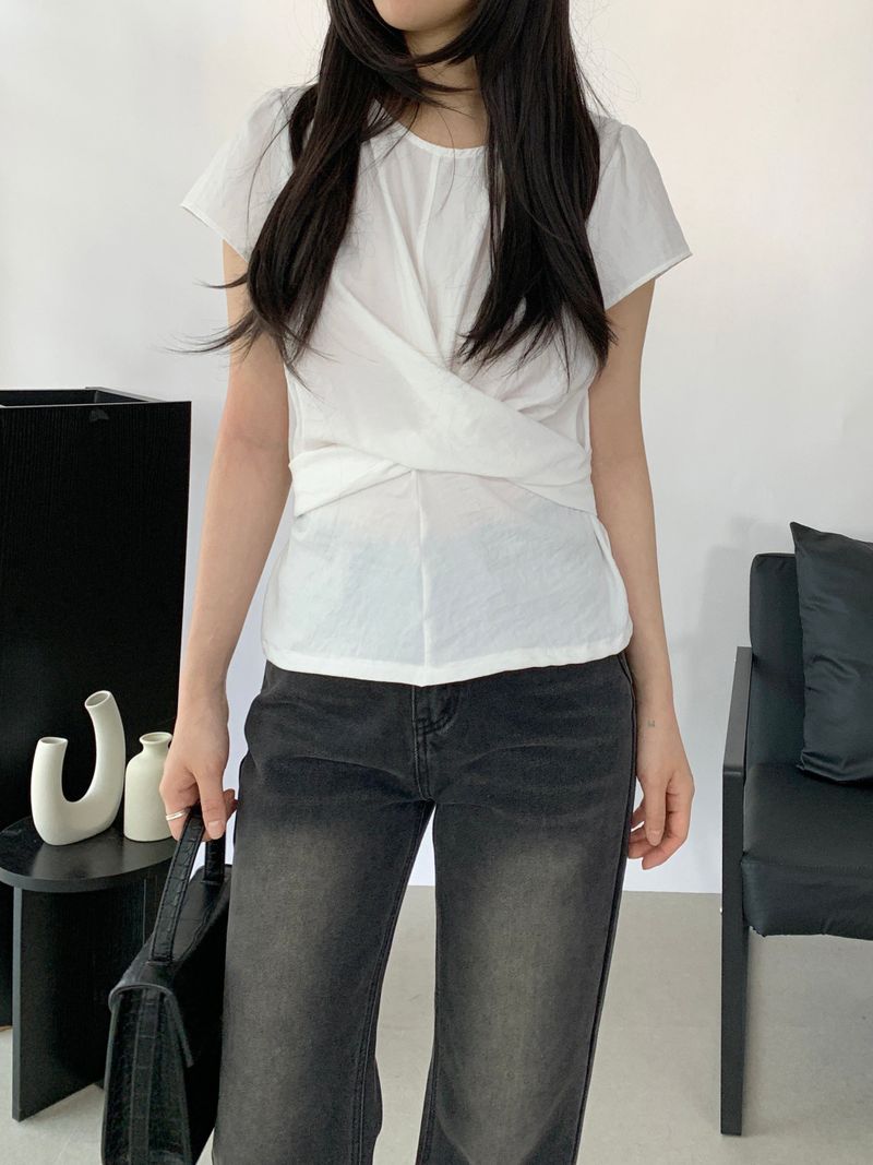 Amélie Shirred Wrap Blouse