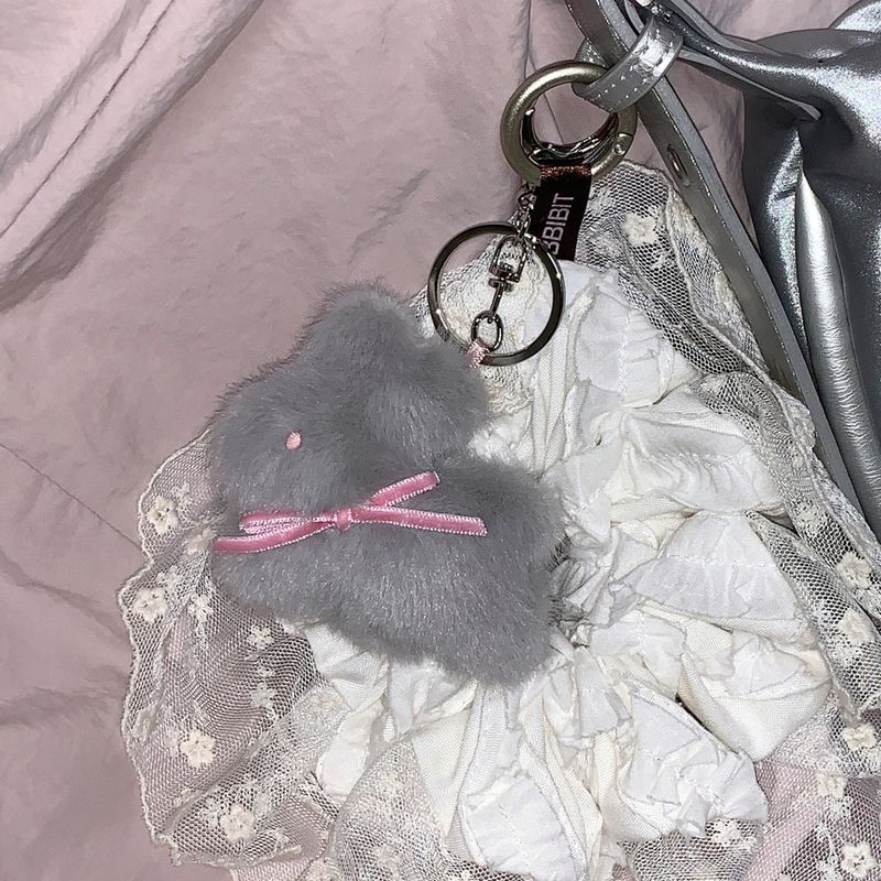 Bunny Popo Doll Keyring (blue silver)