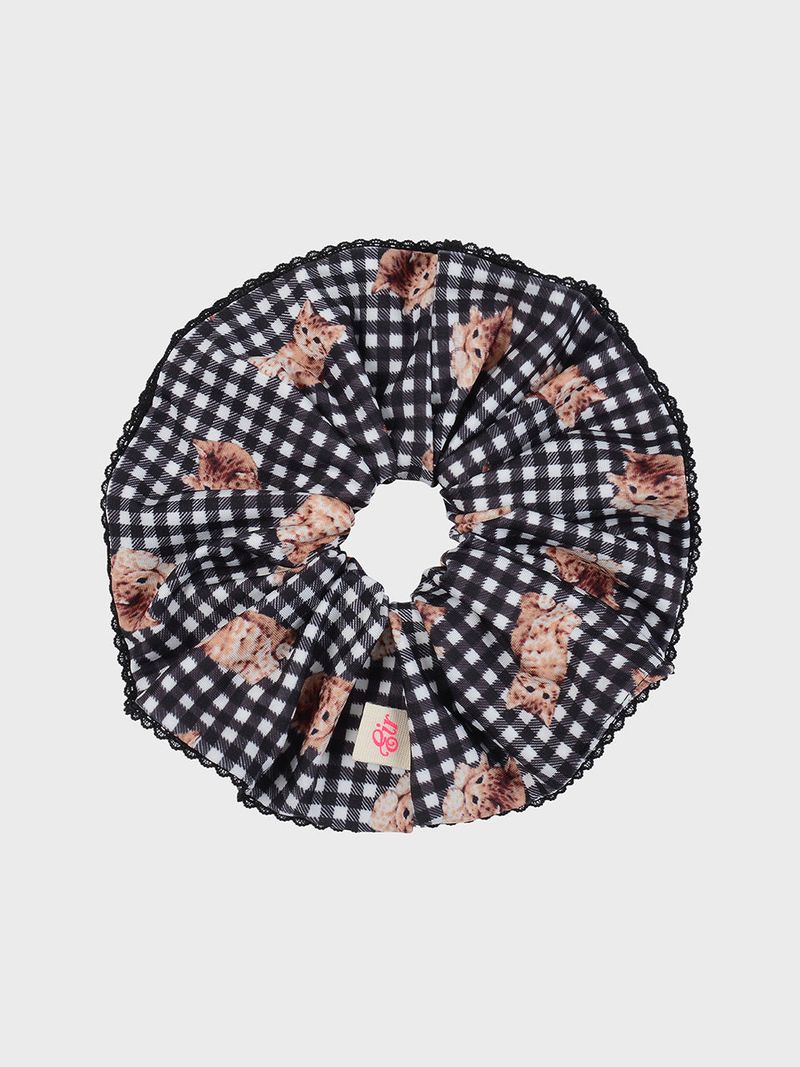 KITTEN CHECK SCRUNCHIE