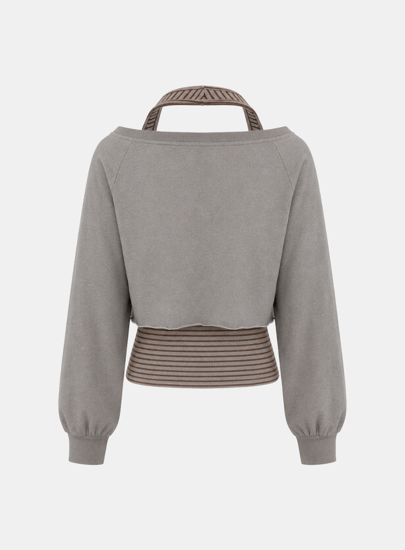 Mirielle Stripe Graphic Sweatshirt Set