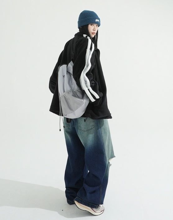 Side Track Over-fit Fleece zip-up Jacket