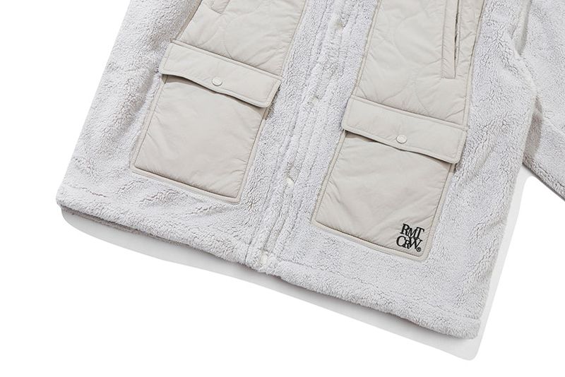 SHOULDER QUILTING JACKET_LIGHT GREY