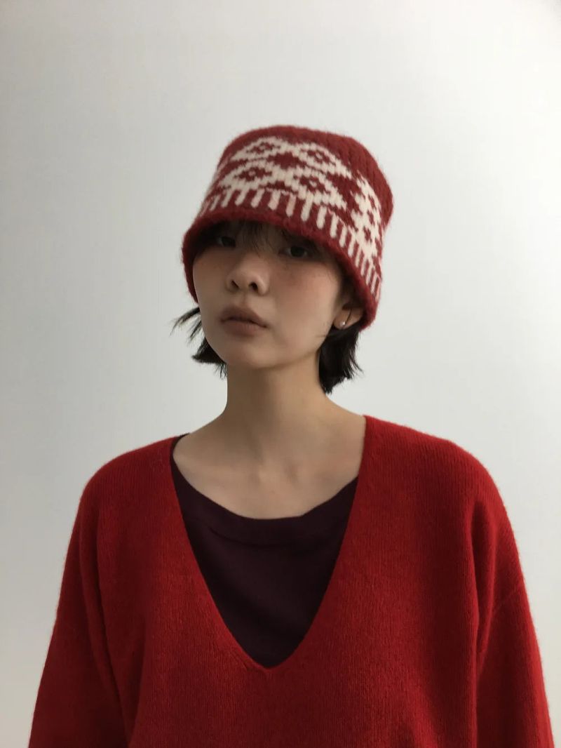 Pattah Nordic Knit Hat (4color)