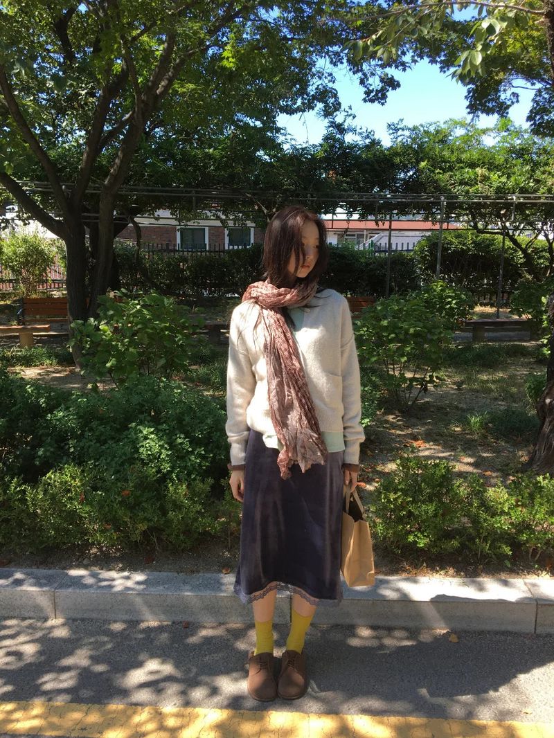 Kiki Pleated Check Scarf (2color)