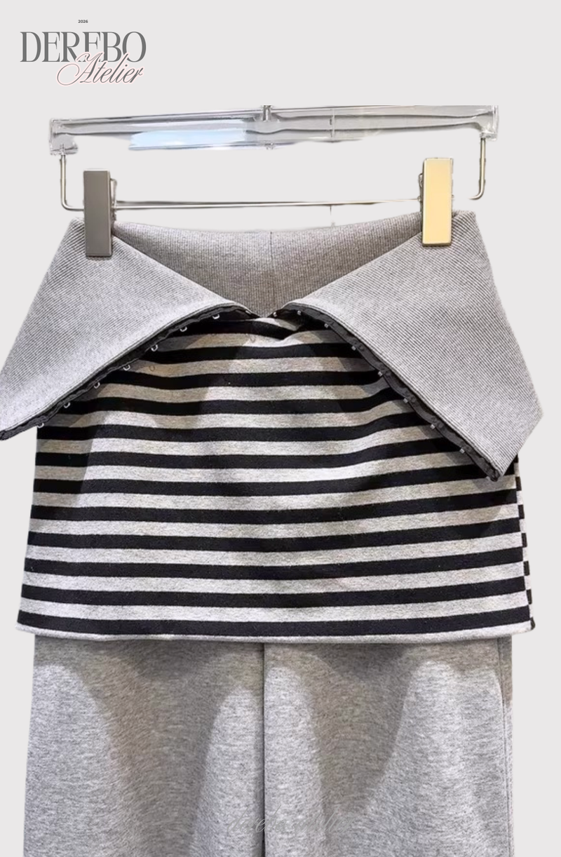 Gradient Off-Shoulder Zip-Up (PANTS)
