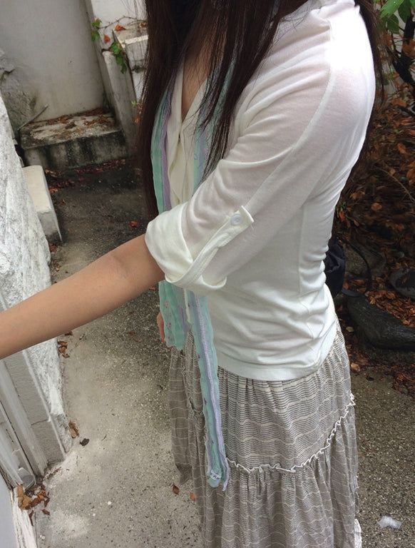 Saego Frill Check Midi Skirt