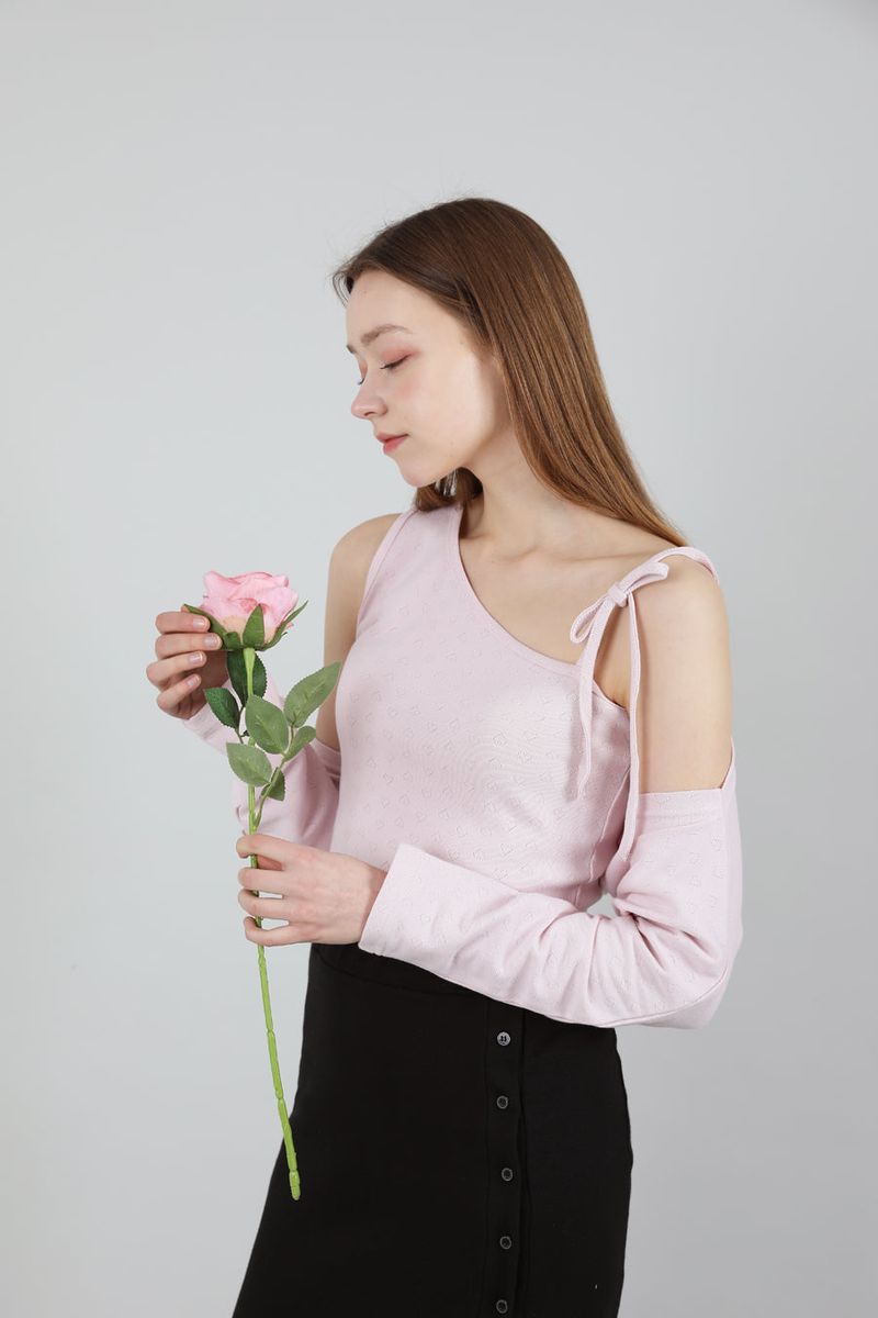 SET Ribbon Sleeveless Bolero Pink