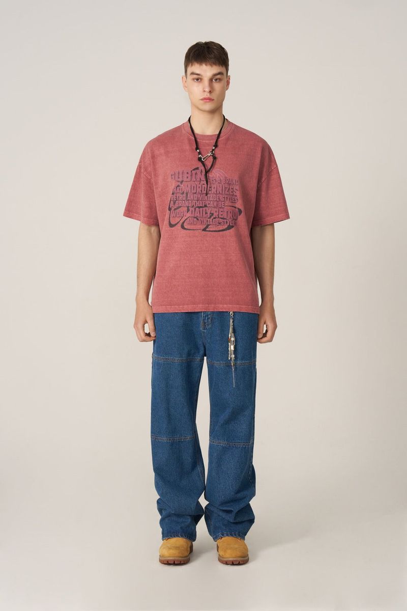Pigment Oversized Lettering Short-Sleeved