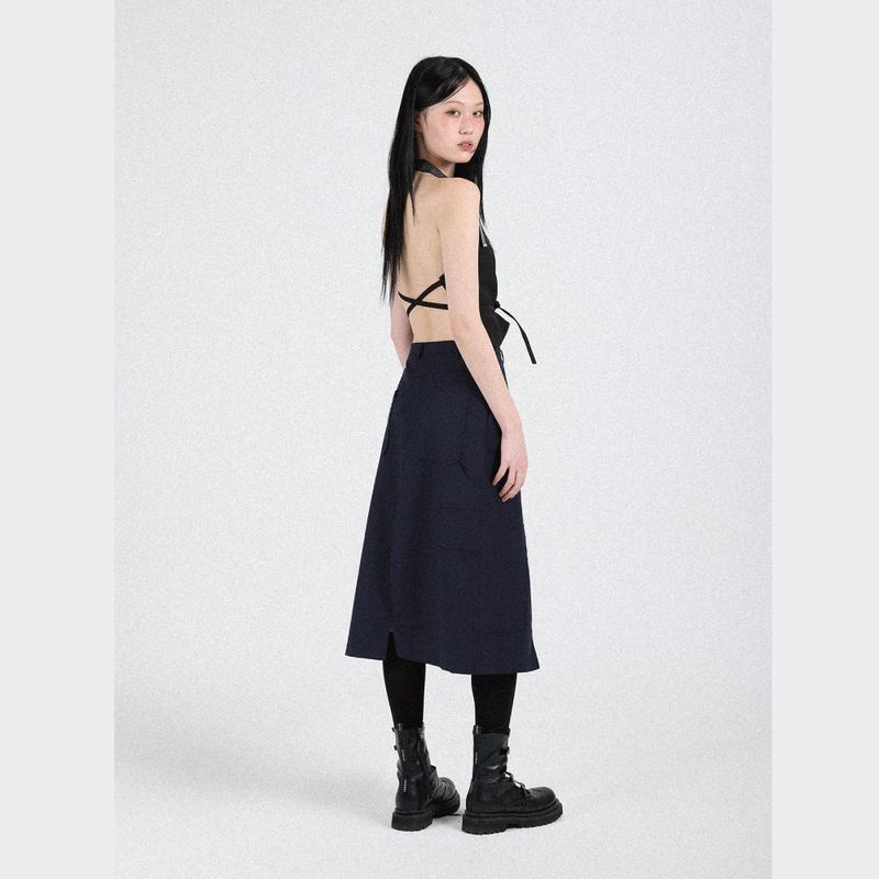 Double Edge Skirt (NAVY)