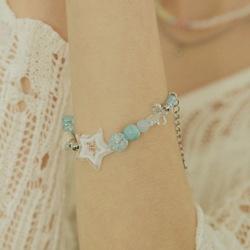 Point Star Ribbon Beads Bracelet
