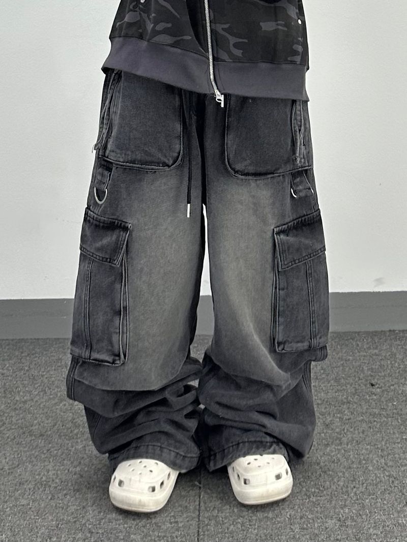 Dリングロングデニムパンツ