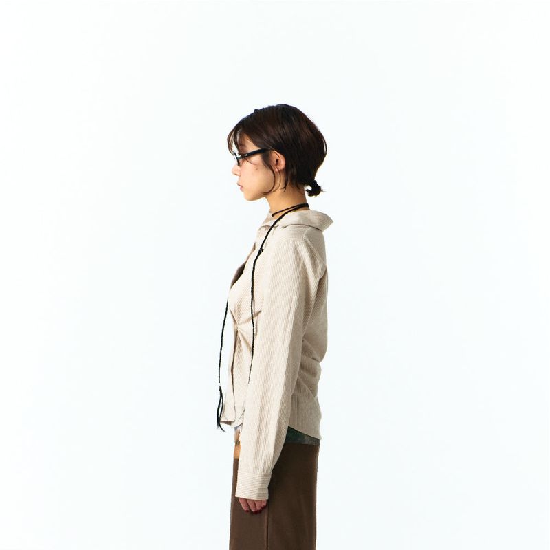 EXTRA BUTTONS STRIPE SHIRTS (BROWN)