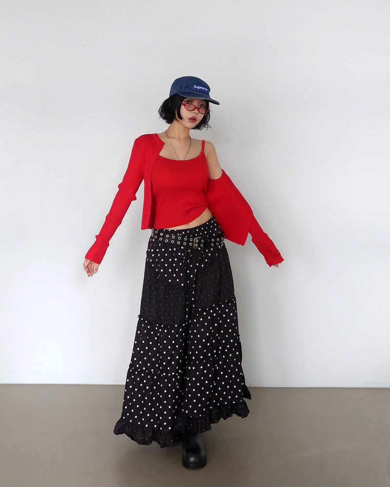 Dot Dot Dot Cancan Long Skirt