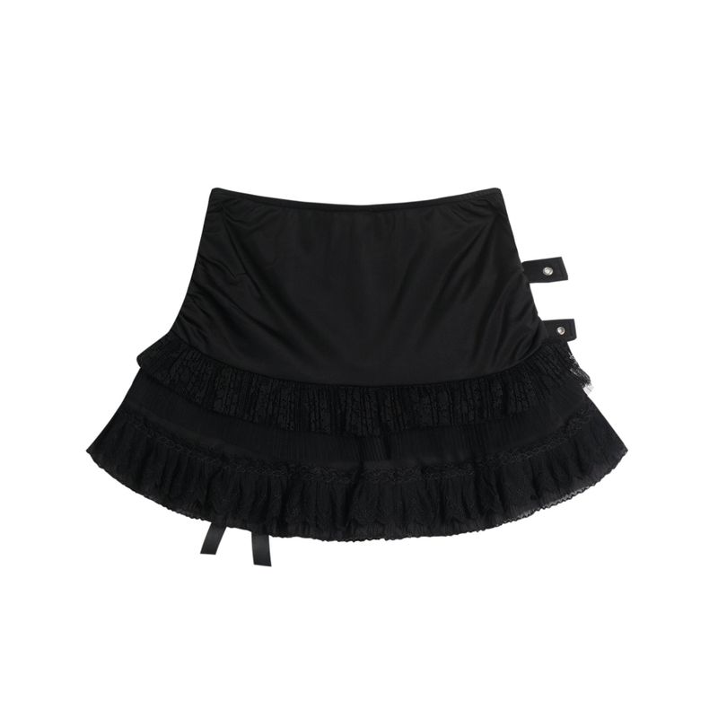 Double Belted Ribbon Frill Skirt