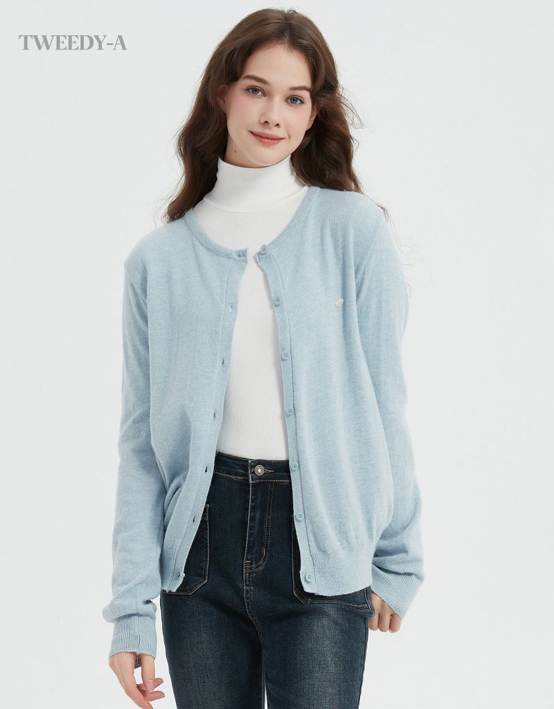 Basic Cashmere Mixed Round Cardigan 6 Colors