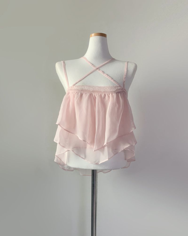 ining strap frill top (light pink)