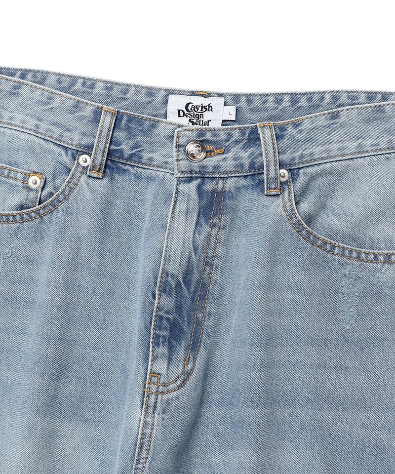 WASHED DENIM CARGO PANTS BLUE(CV2ESUD111A)