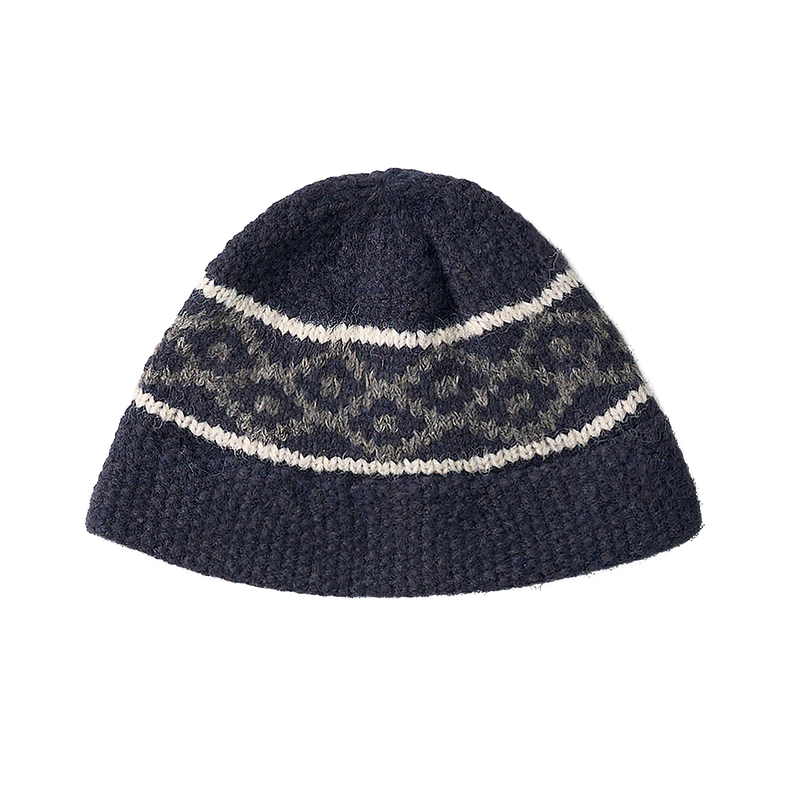 Diamond Jacquard Bucket Hat (Navy)
