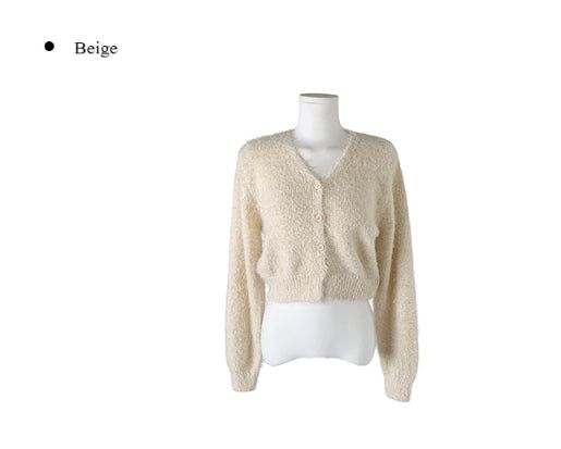 Doobie Soft Fur Button Long Sleeve Cardigan