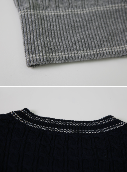 Cashmere Cable Stitch V-neck Knit (5color)
