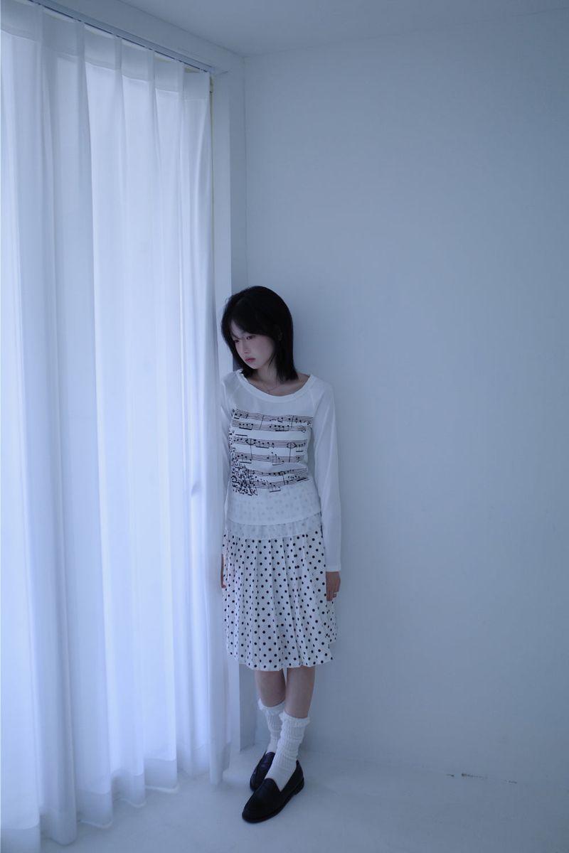 dot pleats midi sk (2color)