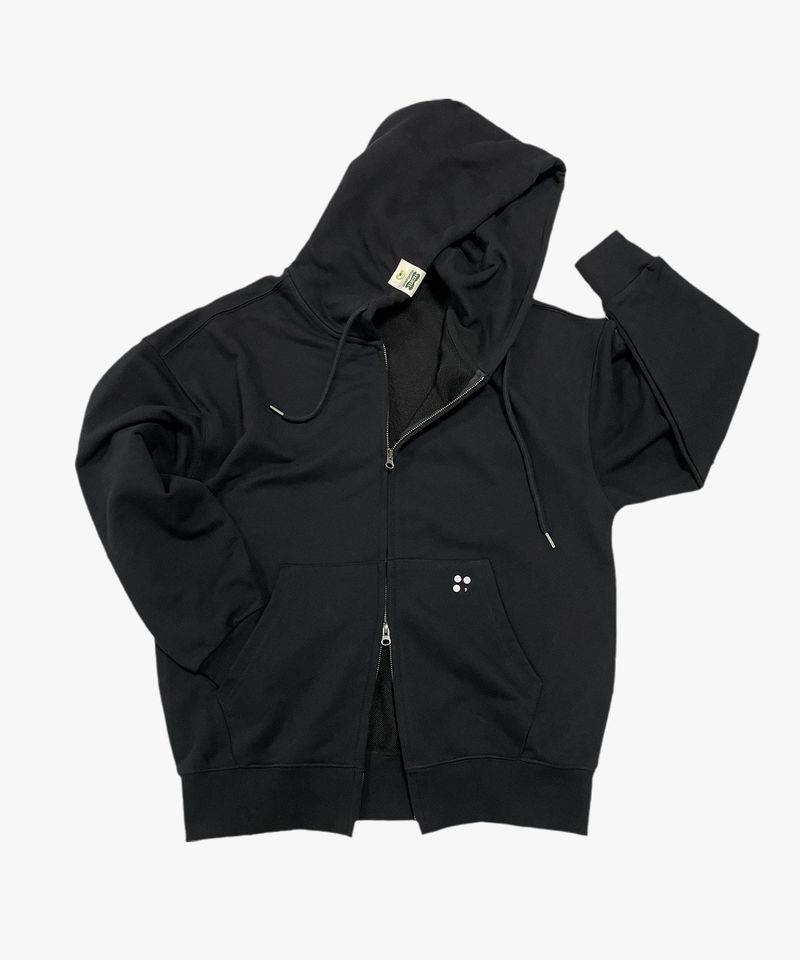 Circle to Clover, 2way Hood Zip Up [Black]