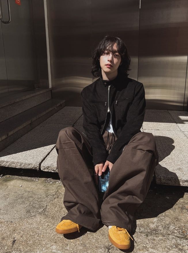 Wild pin tuck cargo cotton pants