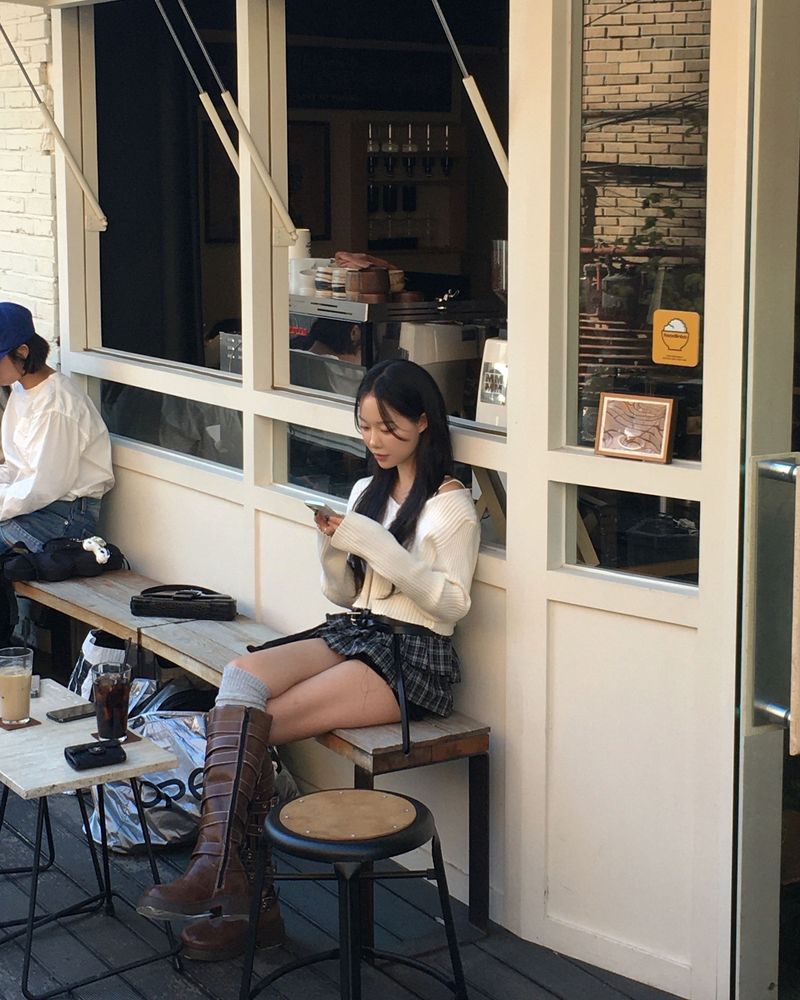 チェックレイヤードスカート