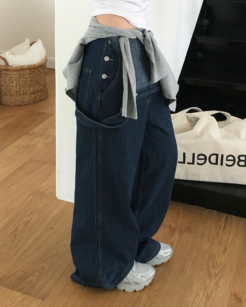 [ORIGINAL] Good Day Overall Stripe Wide Pants