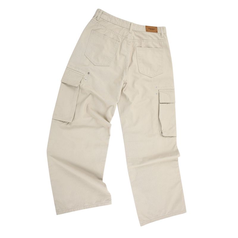 Light beige snap cargo pants