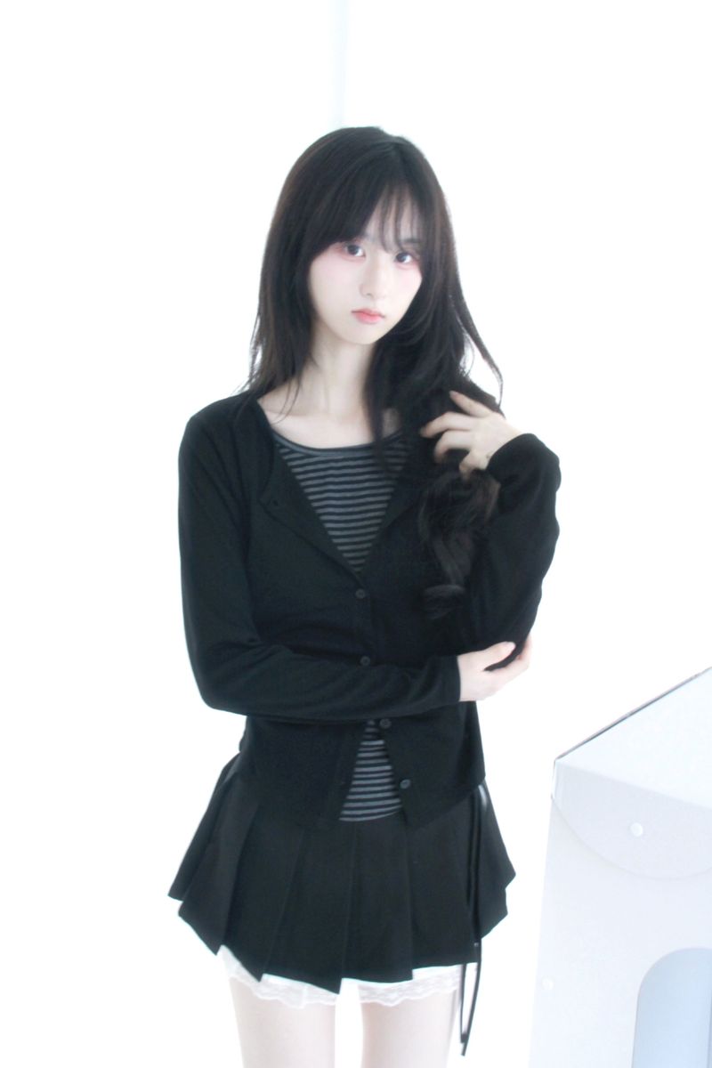 frill lace mini skirt 2color