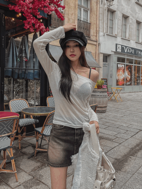 ULAN（ユレン）の「[Wool 30%] Urban off shoulder tencel long sleeves（Tops）」